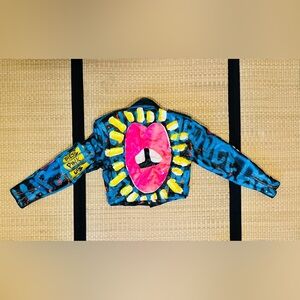 One-of-One Hand-Painted Leather Moto Jacket Punk Rock Pop Art